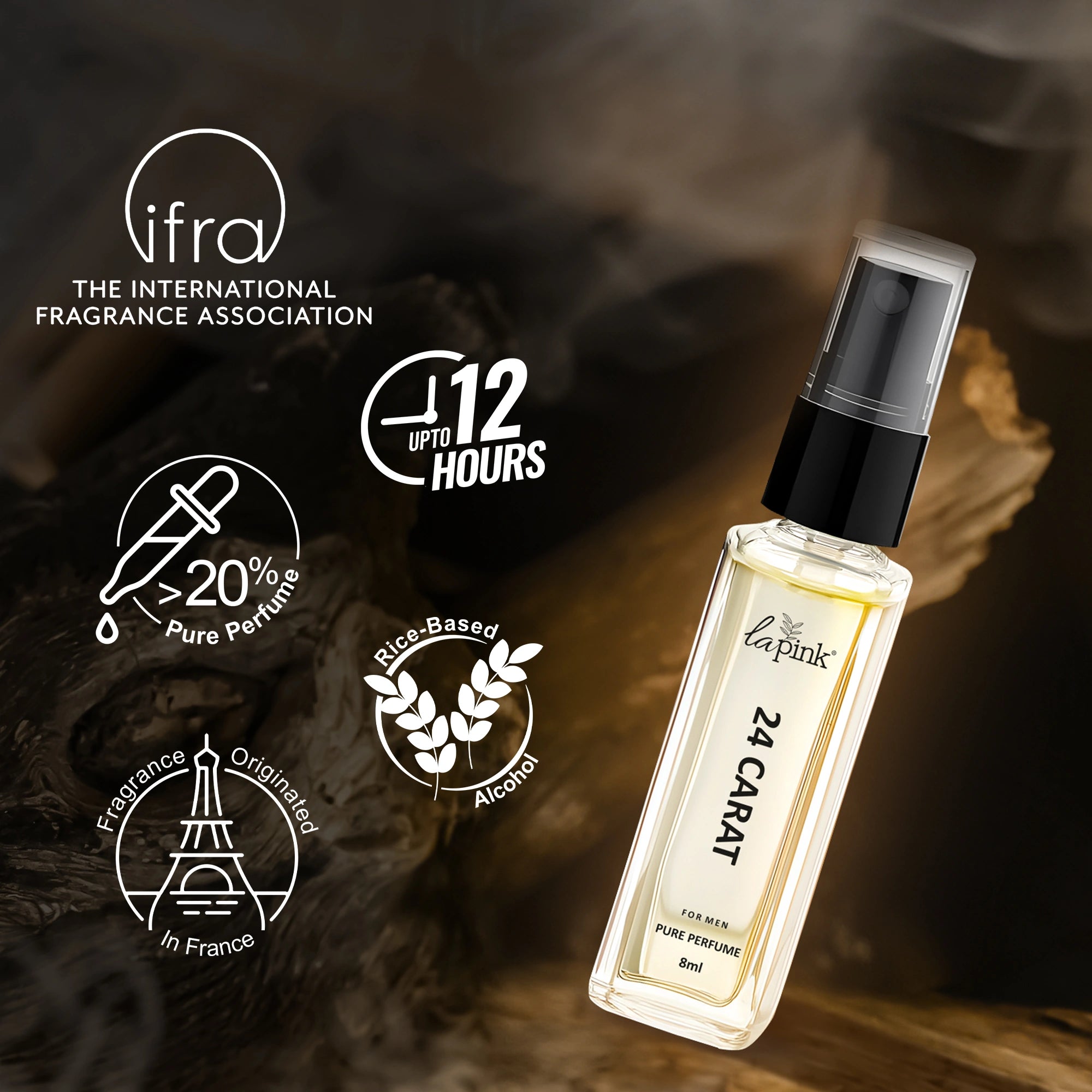 24 Carat French Luxury Pure Perfume for Men - 8ml