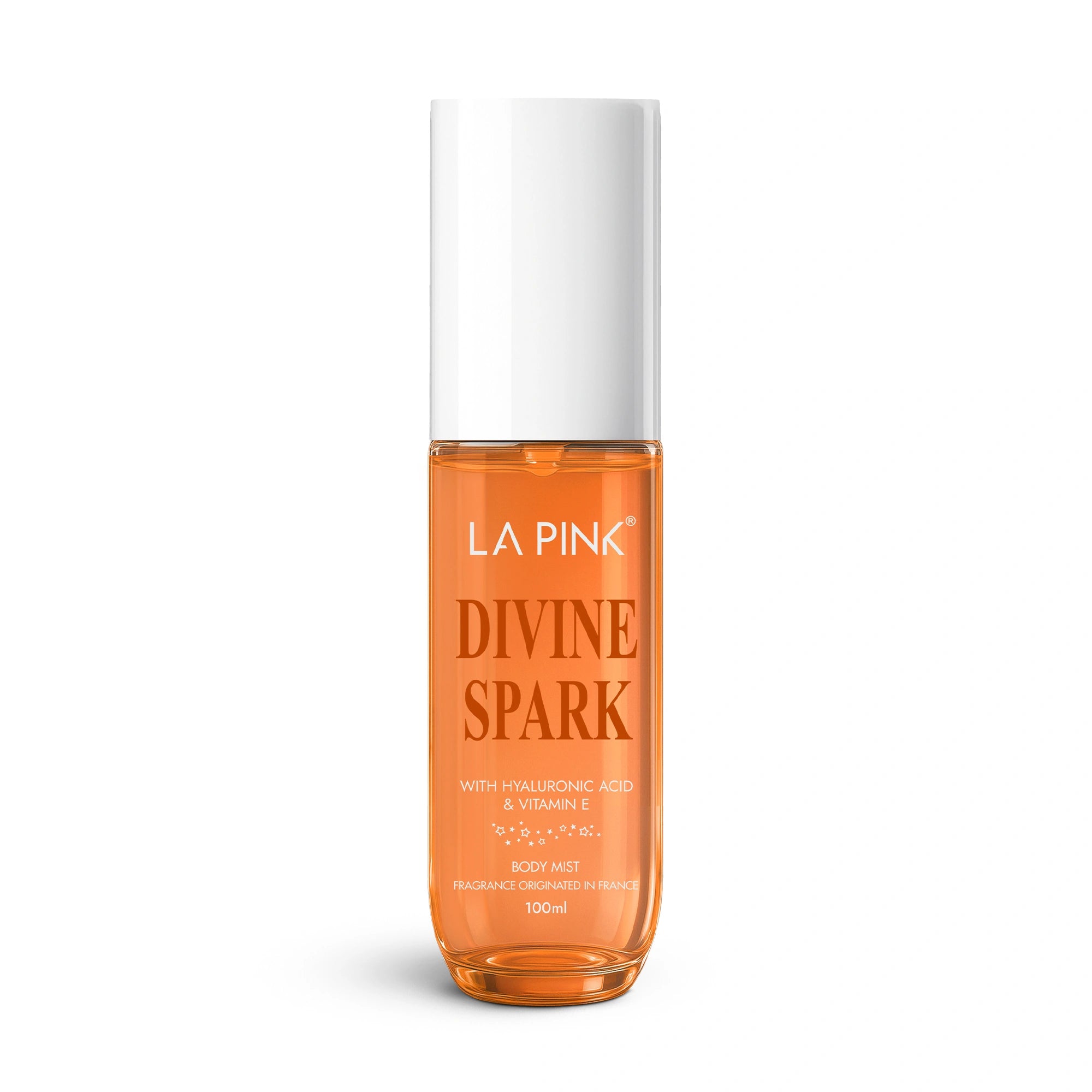 La Pink Divine Spark bottle on a white background