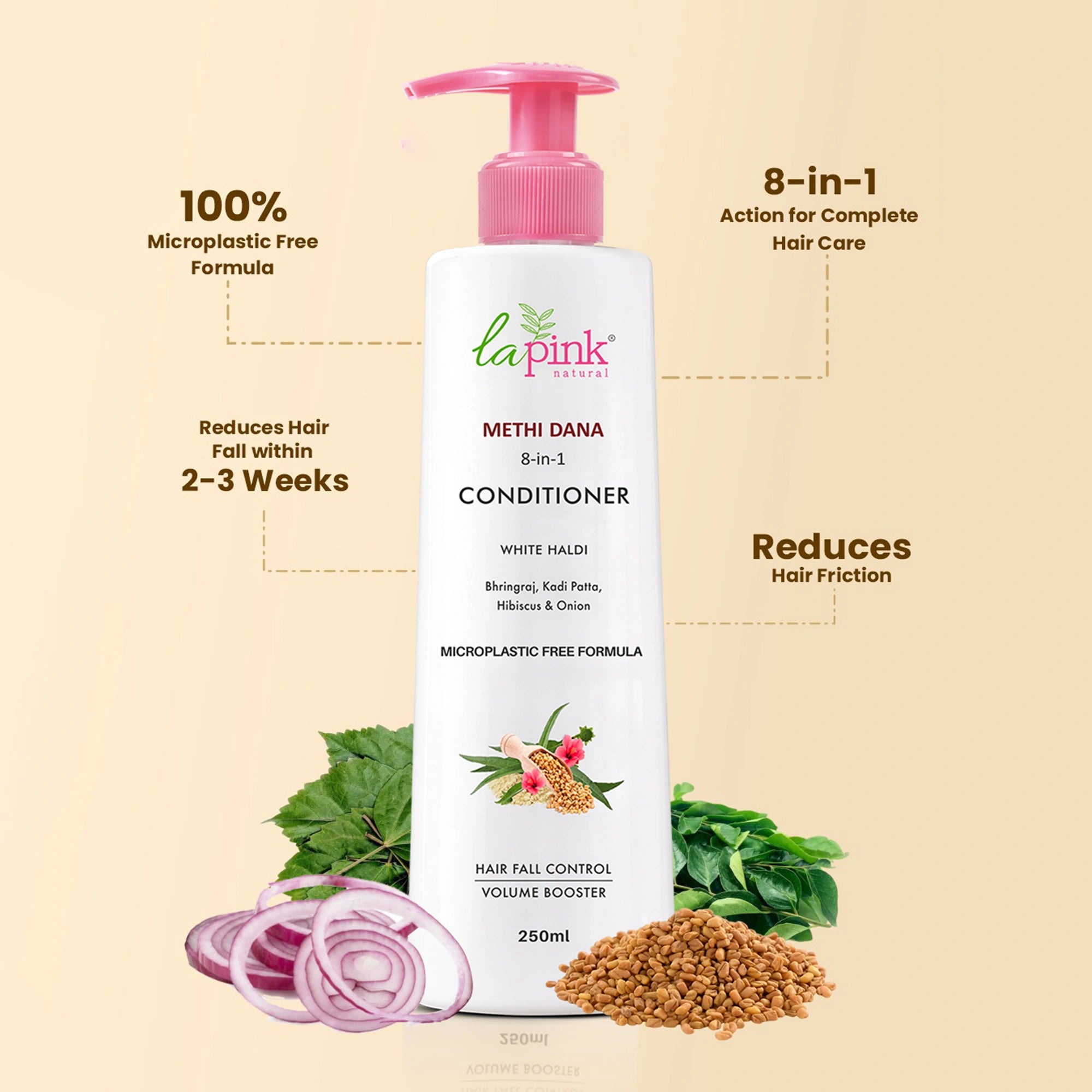 Control Hairfall & Frizz with Methi Dana 8-in-1 Conditioner