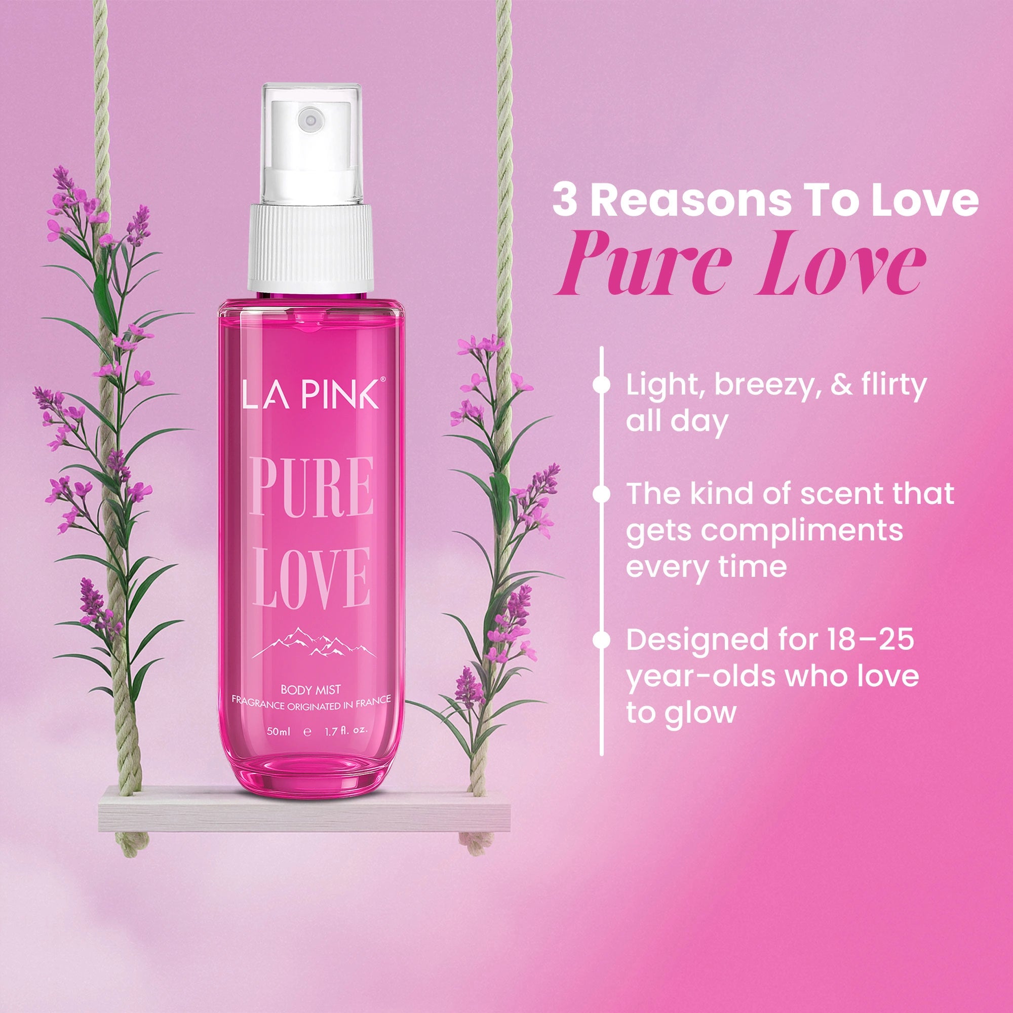 La Pink Body Mist Pack of 4 (50 ML* 4) 200 ML