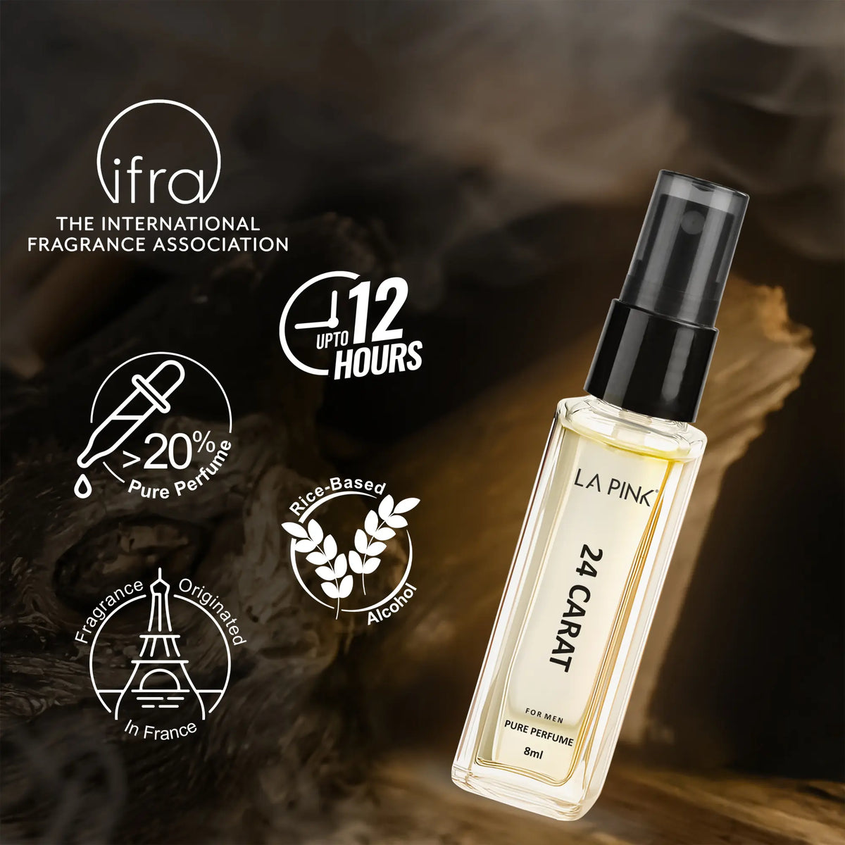24 Carat French Luxury Pure Perfume for Men - 8ml