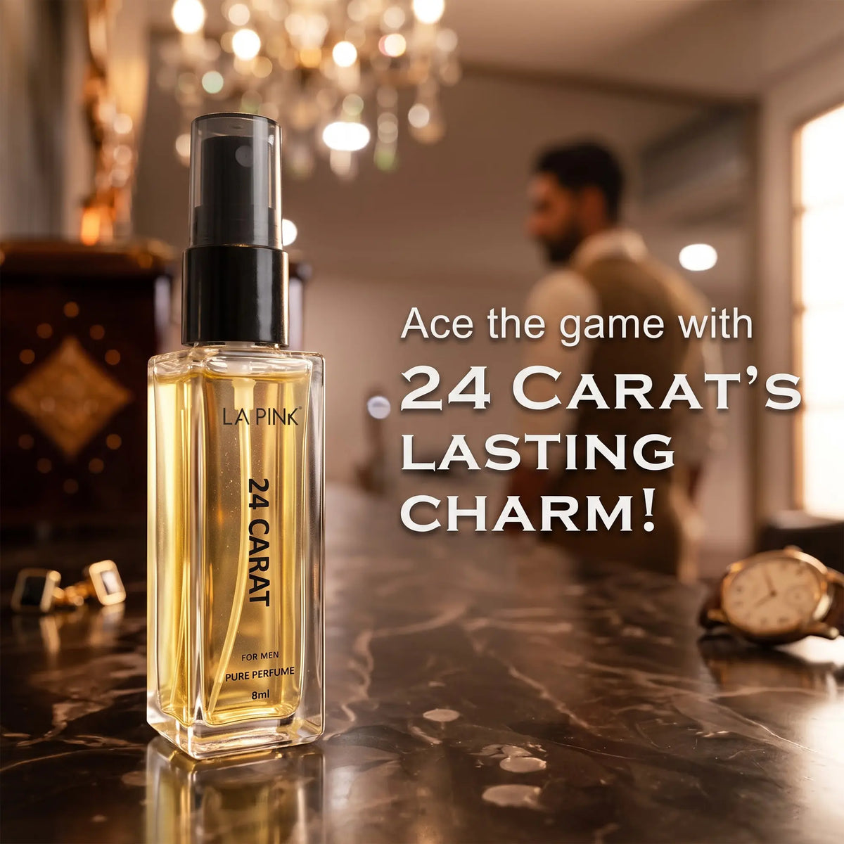 24 Carat French Luxury Pure Perfume for Men - 8ml