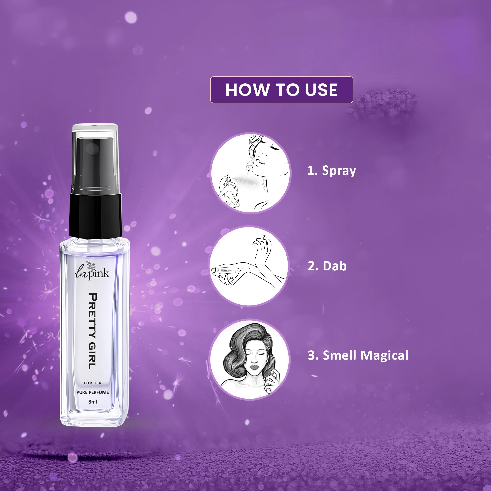 Pretty Girl French Luxury Pure Perfume for Women - 8ml