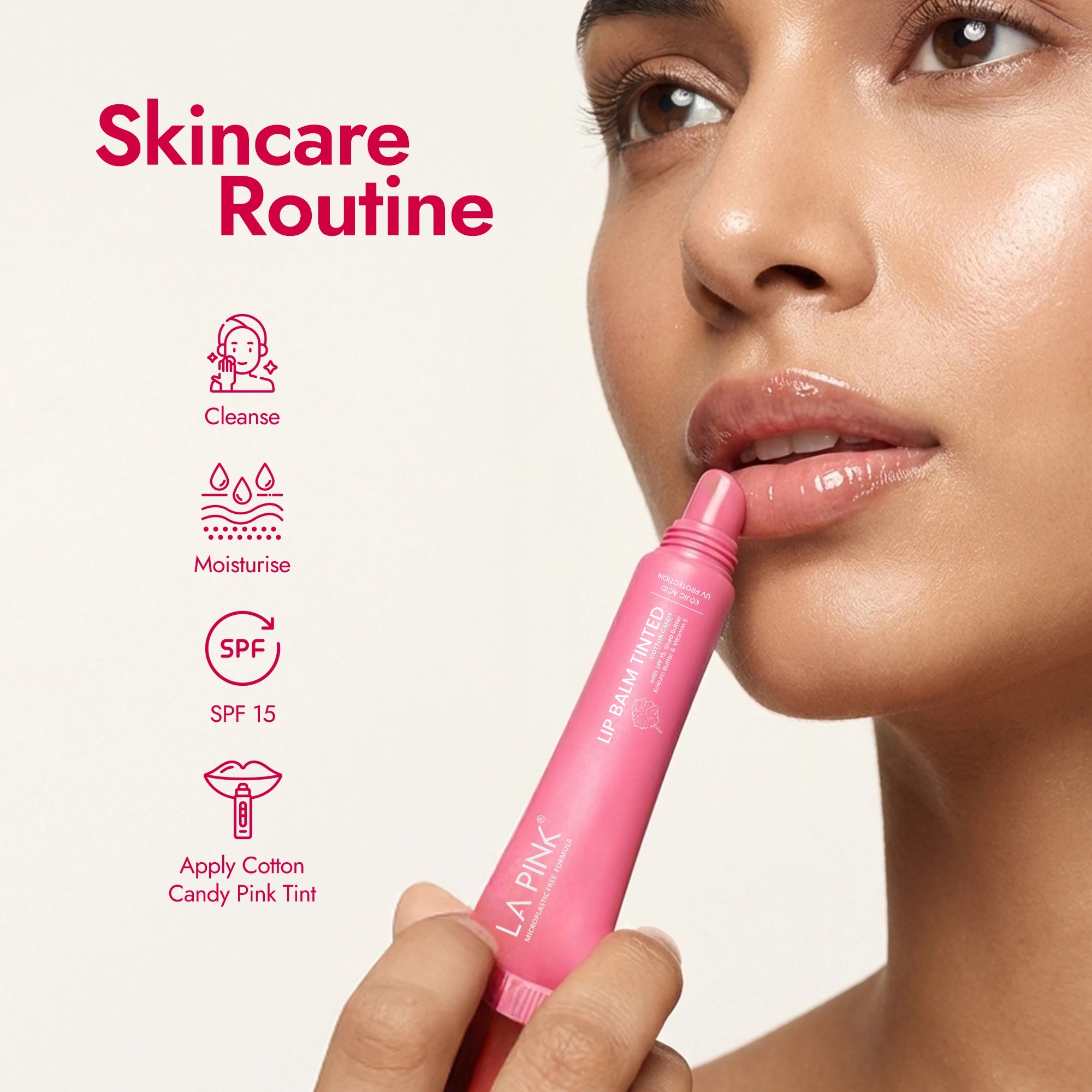 Cotton Candy Lip Balm Tinted with Koic Acid, UV Protection 10gm