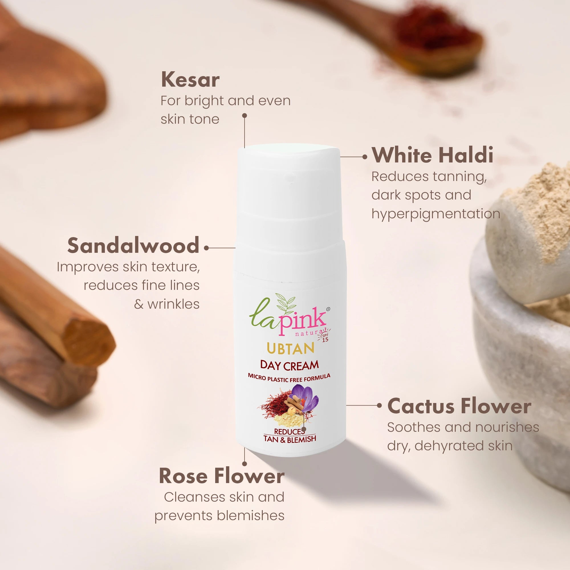 Ubtan White Haldi Day Cream With Saffron for Tan Removal