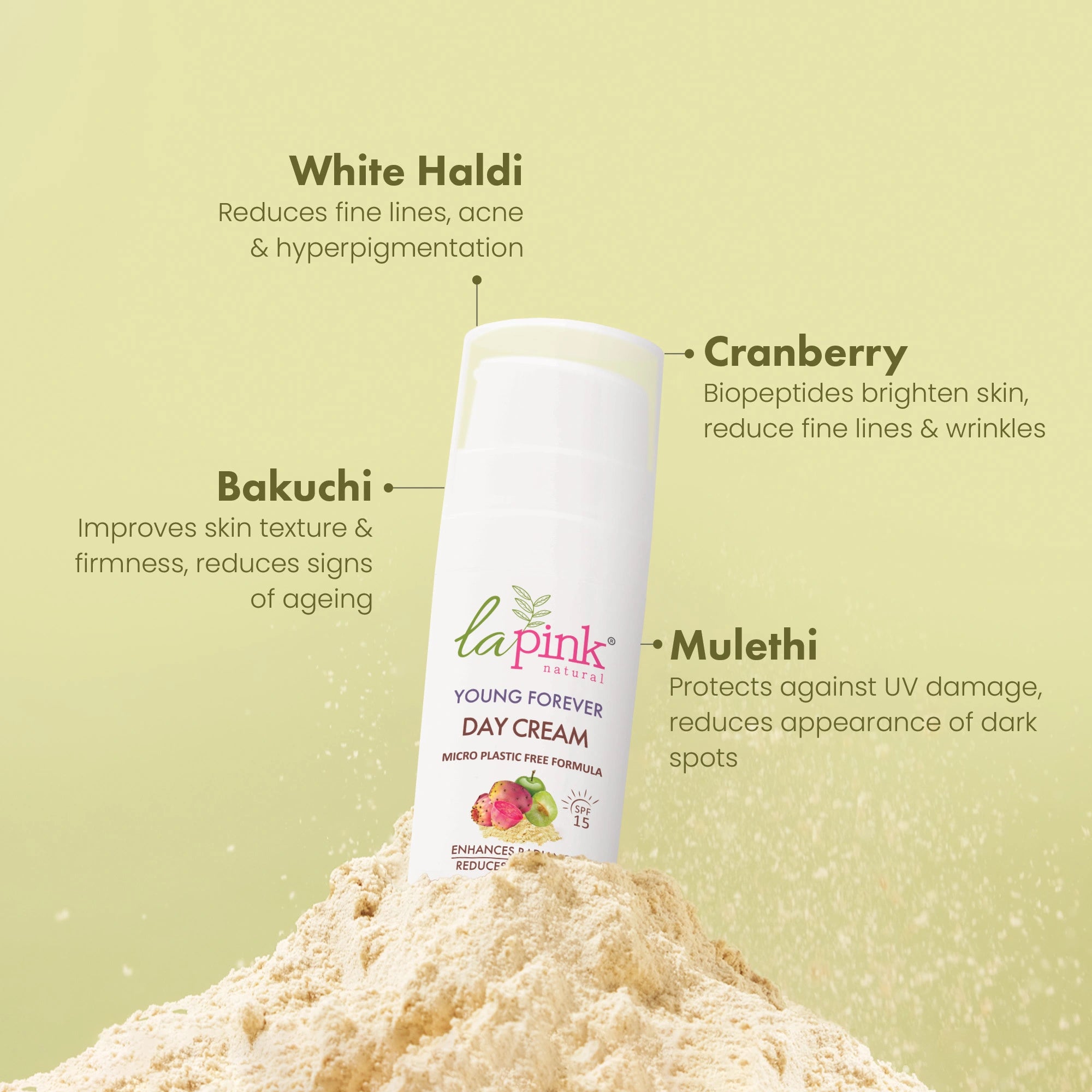 Young Forever Day Cream With White Haldi & Cranberry To Enhance Radiance & Reduce Fine Lines