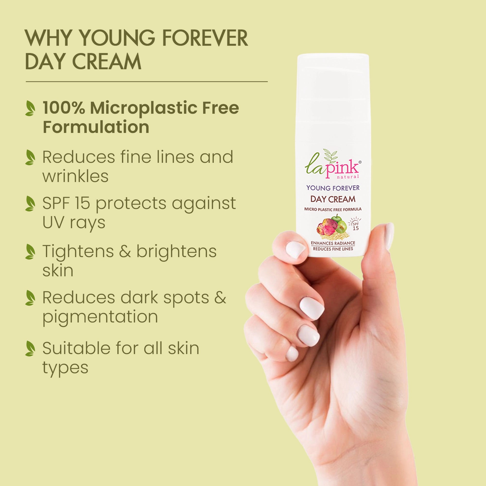 Young Forever Day Cream With White Haldi & Cranberry To Enhance Radiance & Reduce Fine Lines