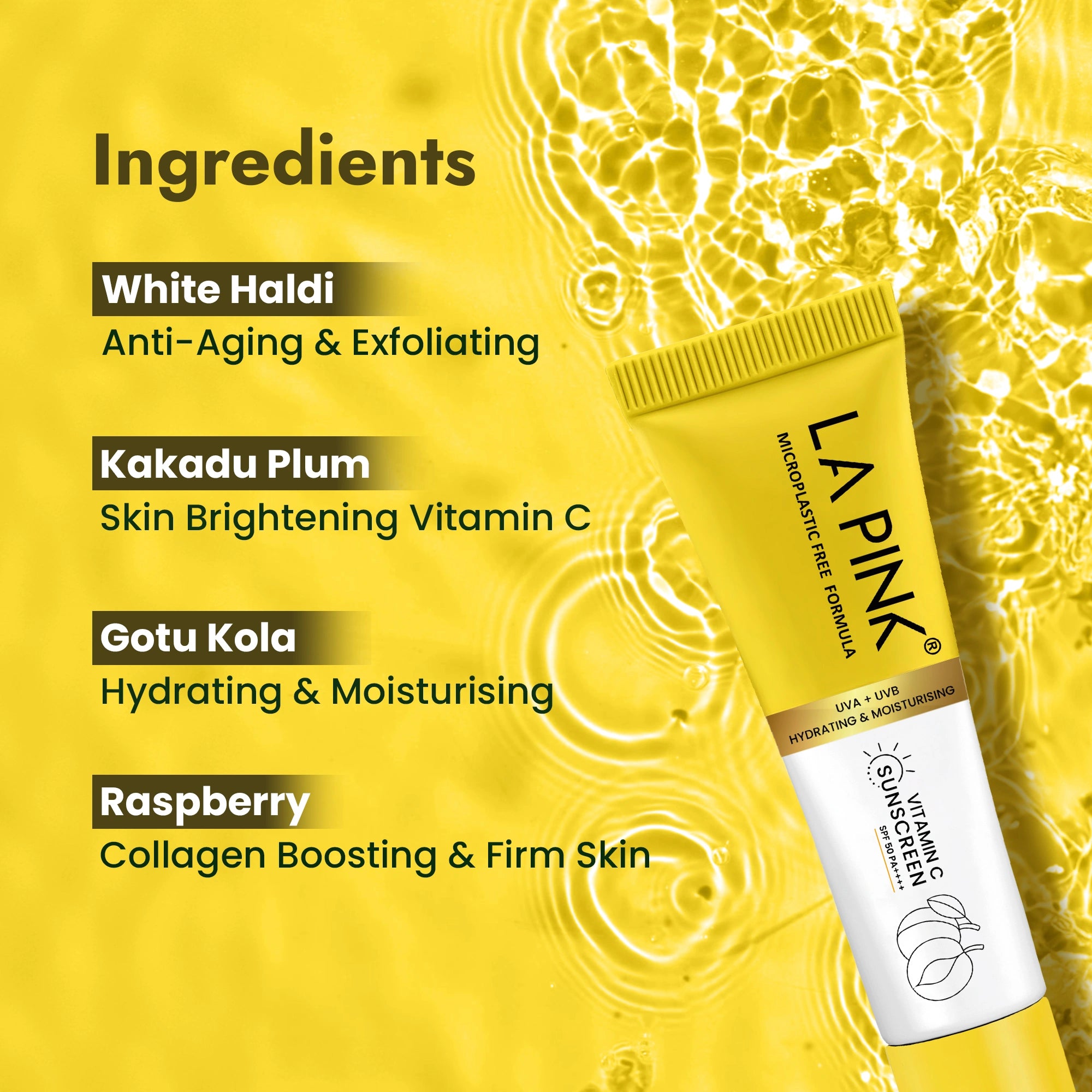 Vitamin C Sunscreen - UVA + UVB Hydrating & Mosituring - 10gm