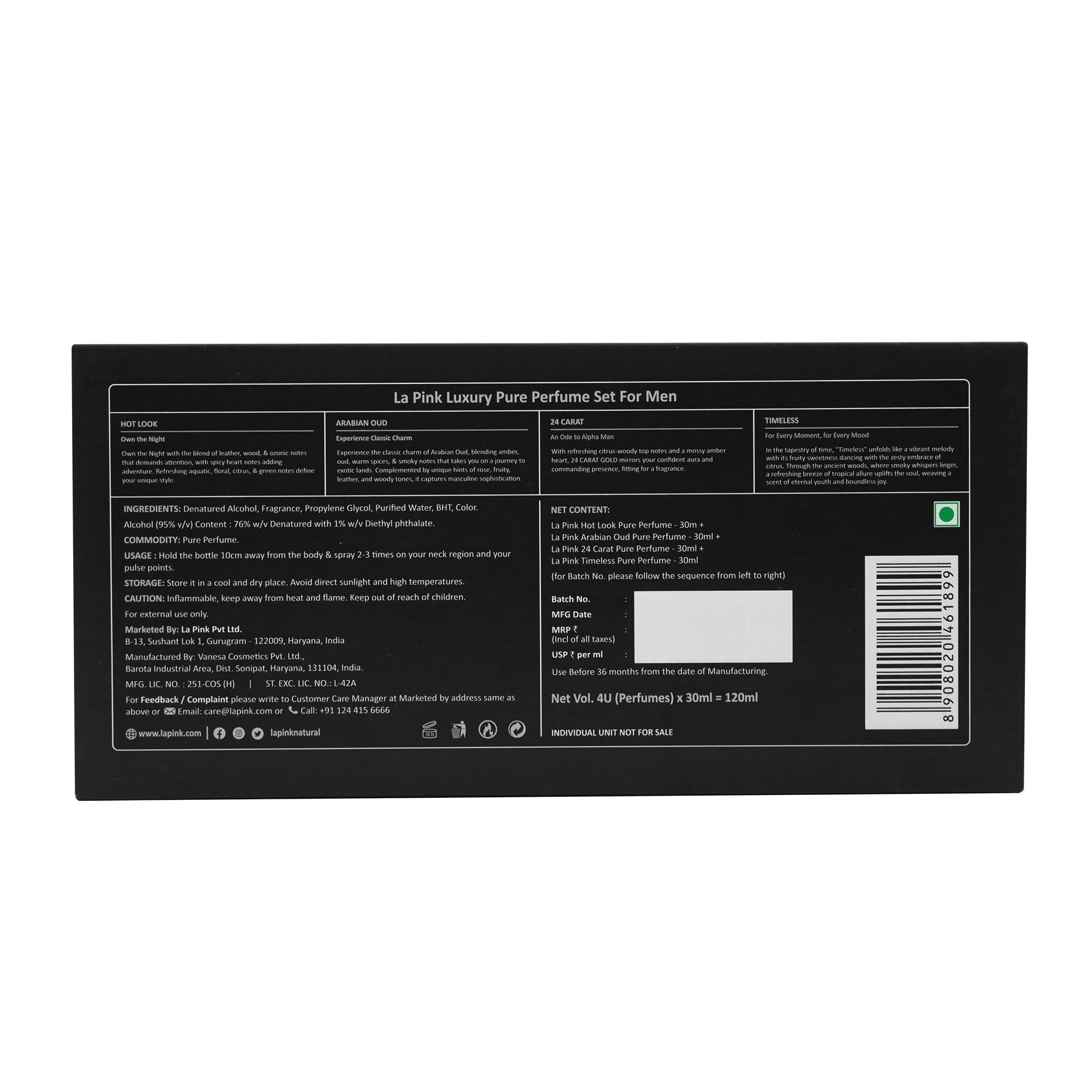 La Pink Perfume Men Gift Pack 30ml (4Pcs)