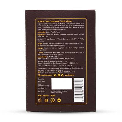 Arabian Oud French Luxury Pure Perfume for Men - 30ml