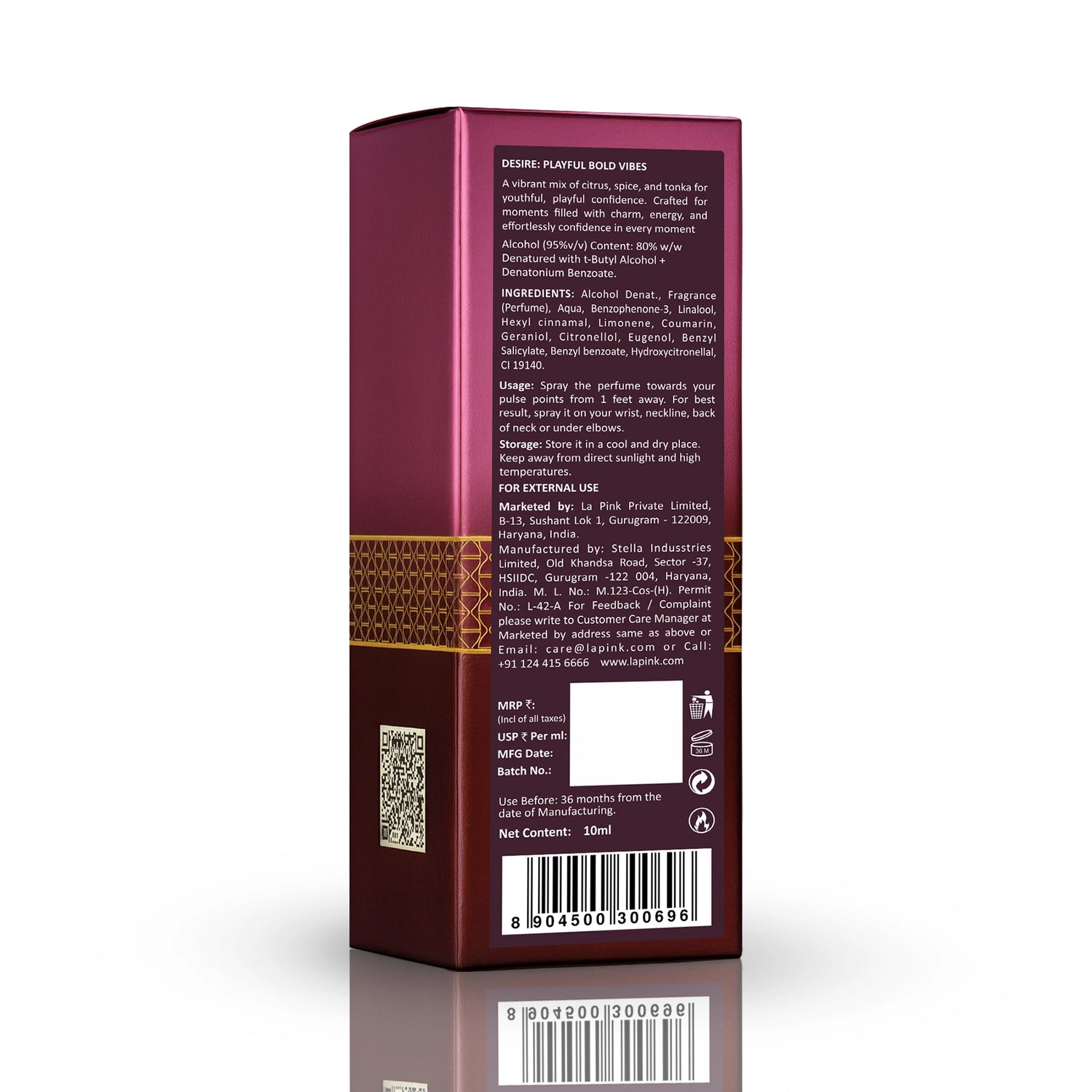 Desire Long Lasting Eue De Perfume 10ml