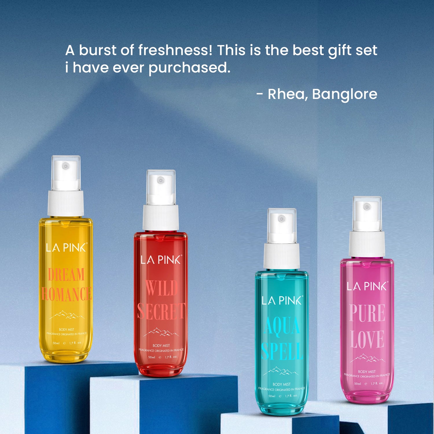 La Pink Body Mist Pack of 4 (50 ML* 4) 200 ML