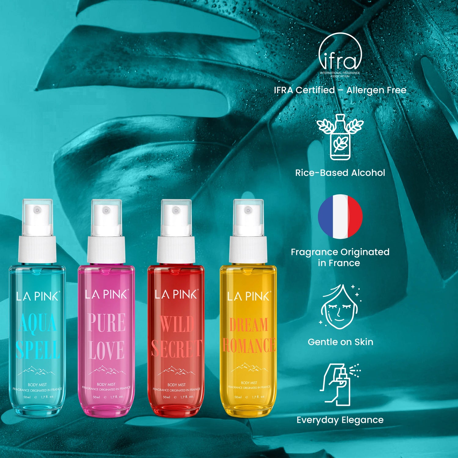 La Pink Body Mist Pack of 4 (50 ML* 4) 200 ML