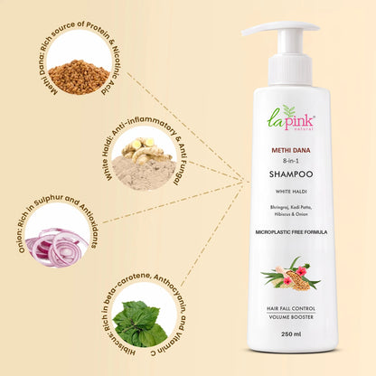 Control Hairfall &amp; Boost Volume with Methi Dana 8-in-1 Shampoo