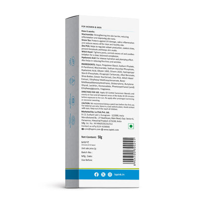 Back view of a skincare product packaging with text and branding on a white background
