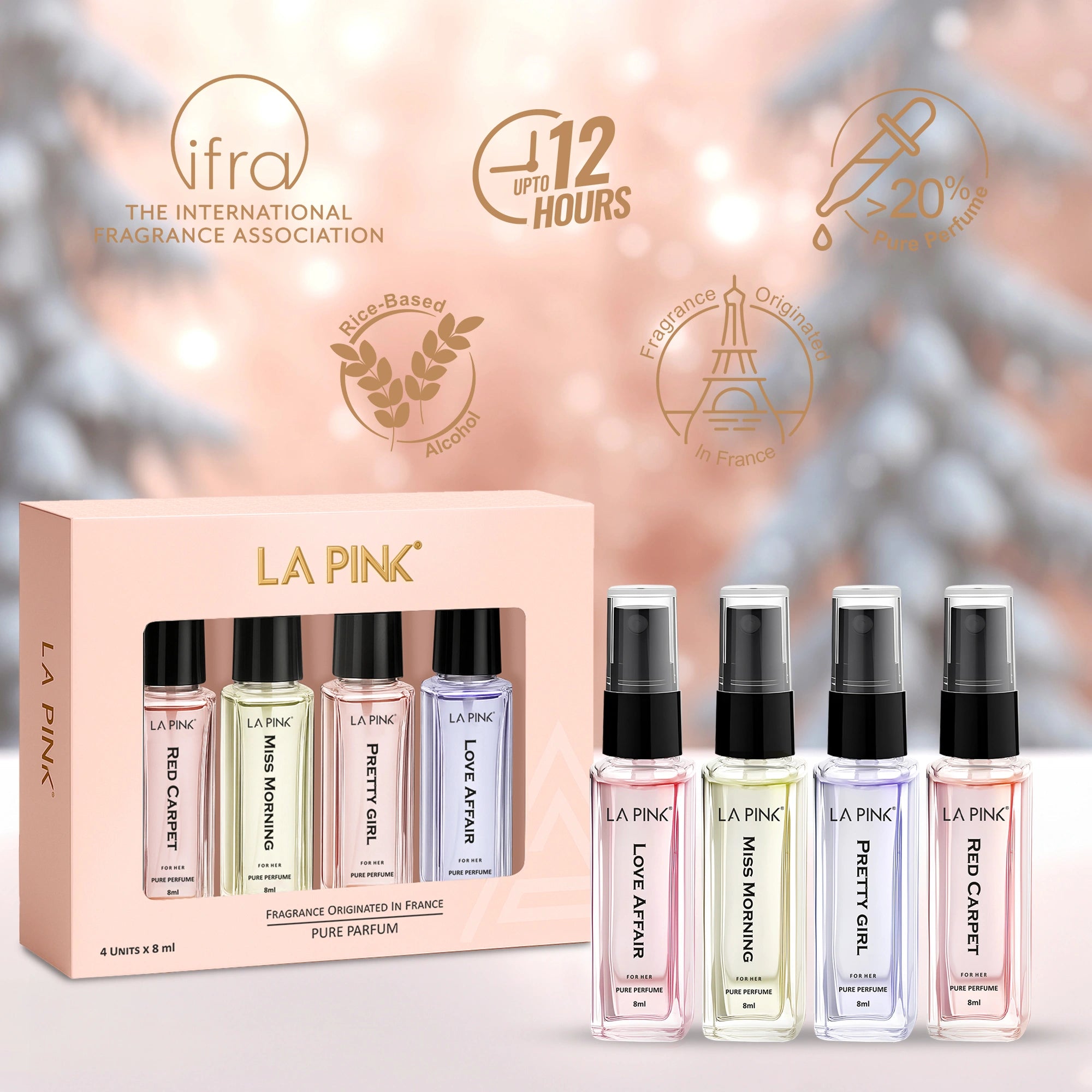 La Pink Perfume Women Gift Pack 4 Pcs