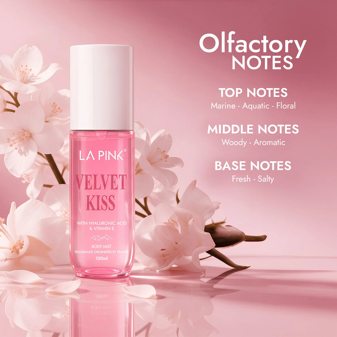 Velvet Kiss Body Mist with Hyaluronic acid &amp; Vitamin E 100ml