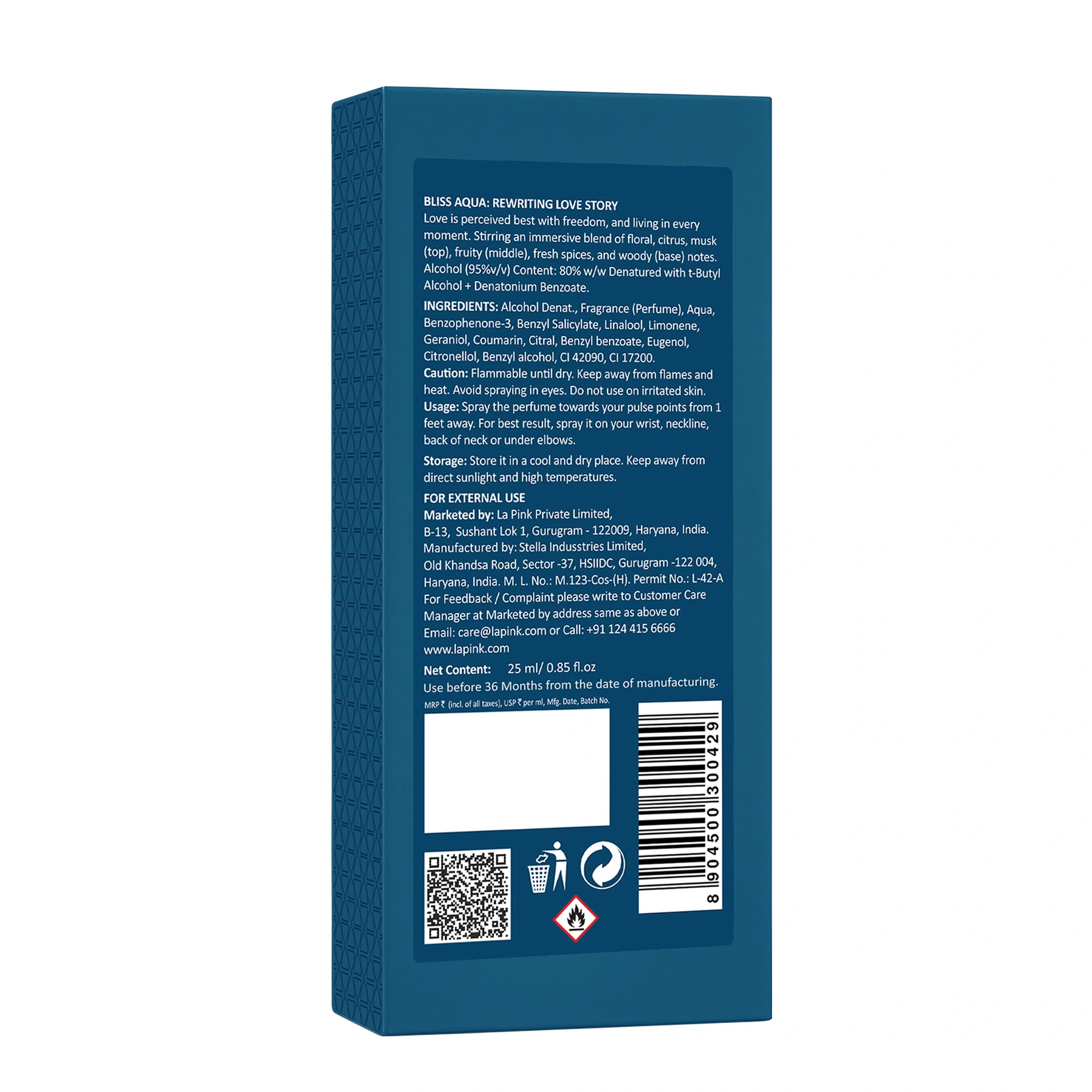 Bliss Aqua EDP Luxury Perfume for Women &amp; Men 25ml