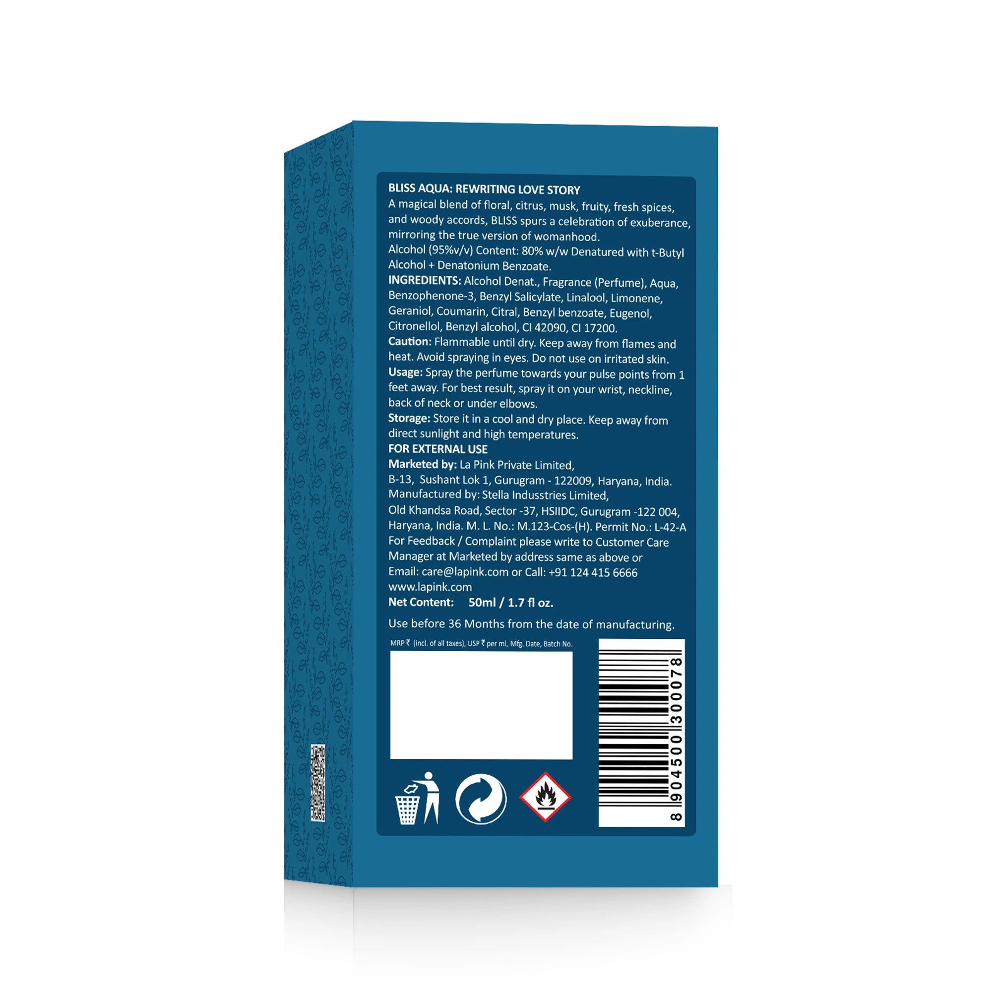 Bliss Aqua French Luxury Perfume for Men 50 ML