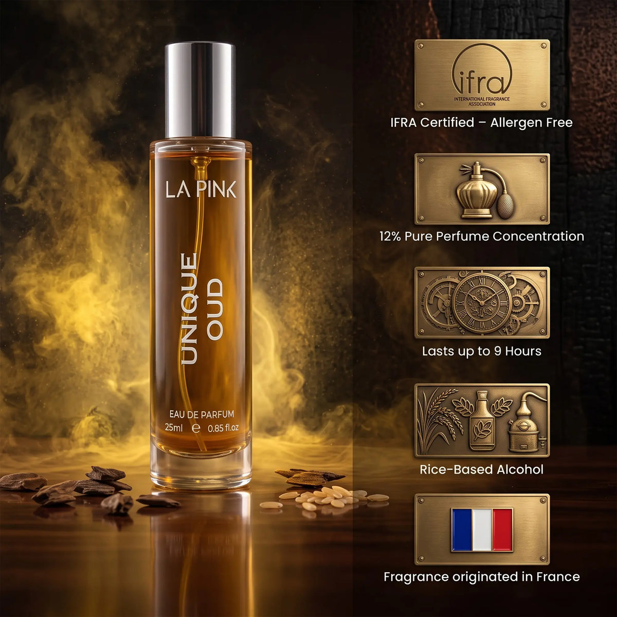 Unique Oud EDP French Luxury Unisex Perfume 25ml