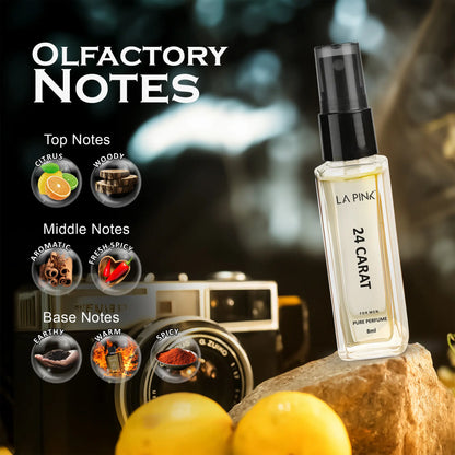 24 Carat French Luxury Pure Perfume for Men - 8ml