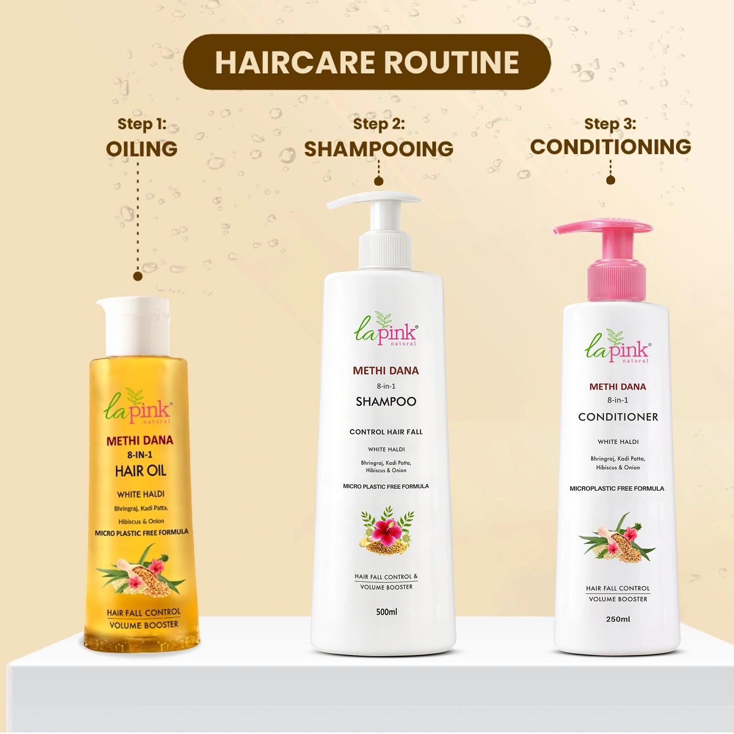 Control Hairfall &amp; Boost Volume with Methi Dana 8-in-1 Shampoo 500 ML