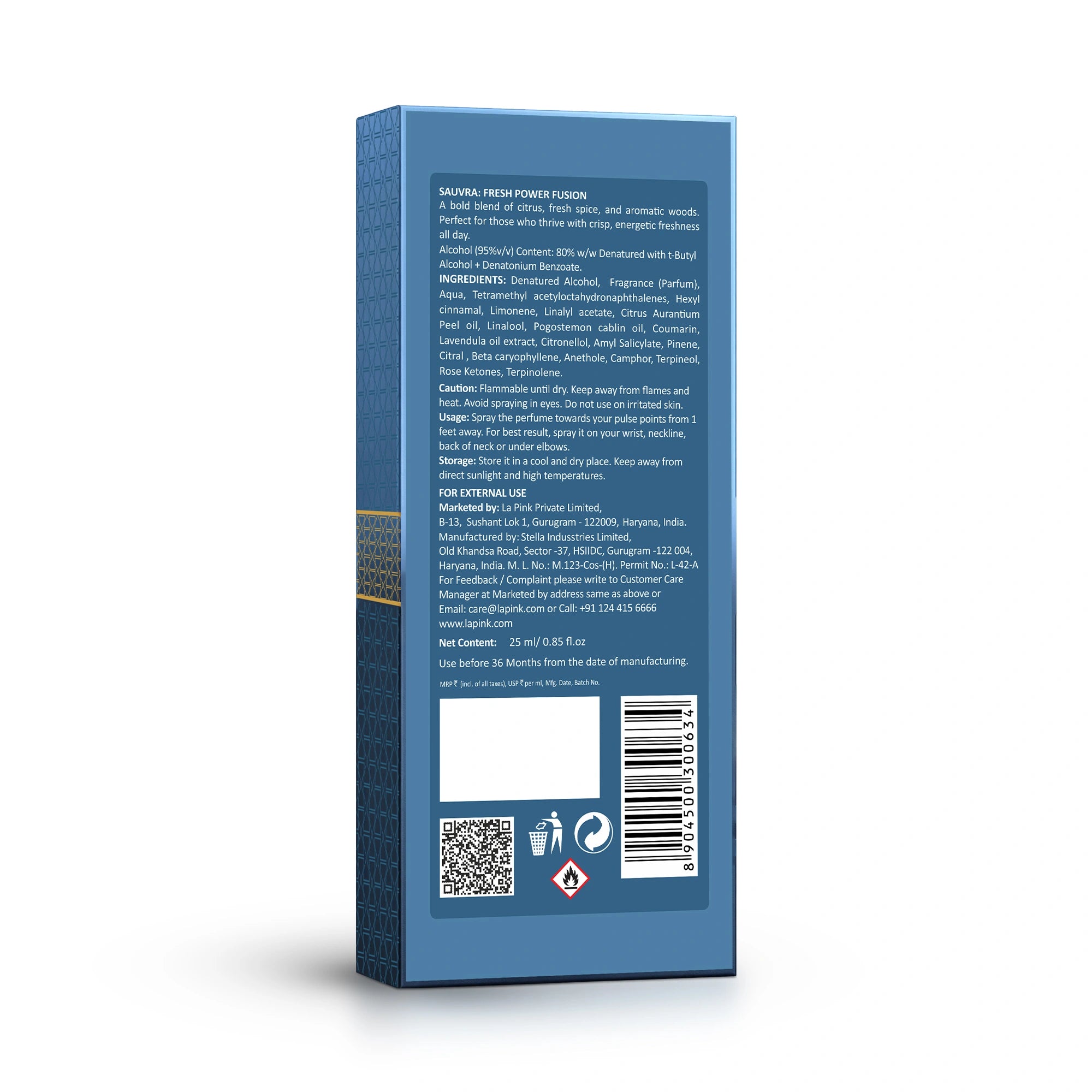 Sauvra Long Lasting Unisex Eue De Perfume 25ml