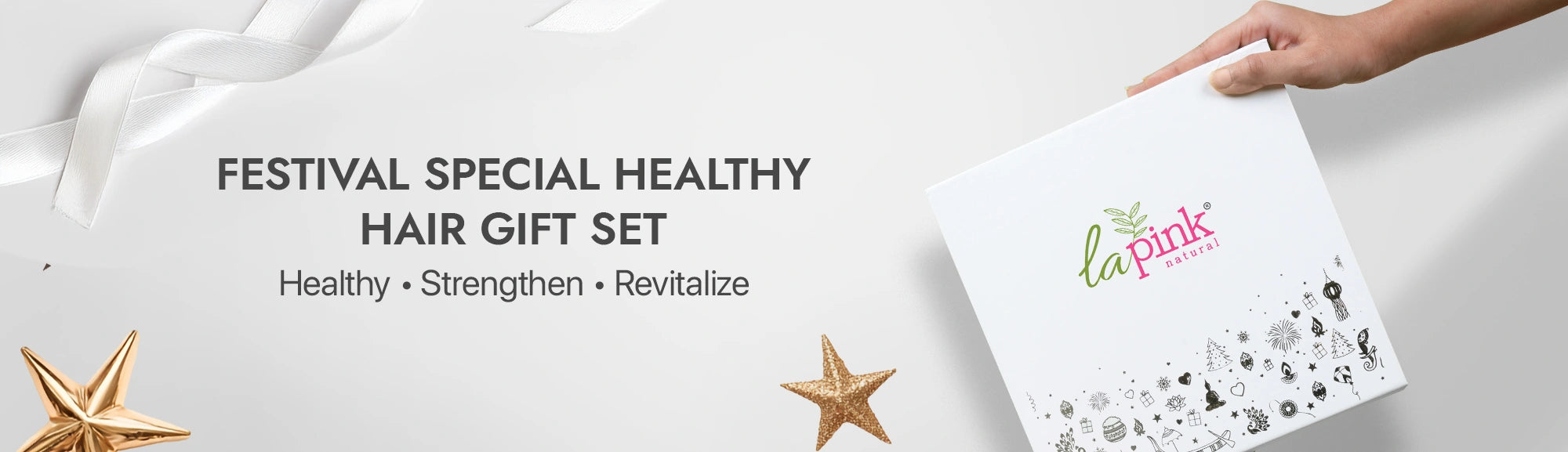 Festival Special Healthy Hair Gift Set with 'La Pink' branding on a white background