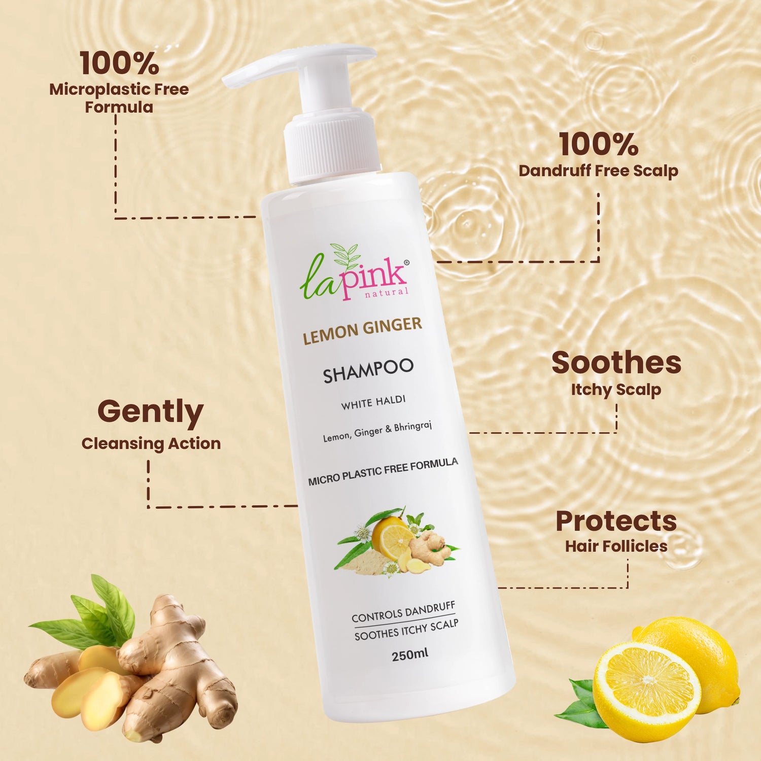 Lemon Ginger Shampoo &amp; Methi Dana Conditioner For Dandruff Free Hair Combo
