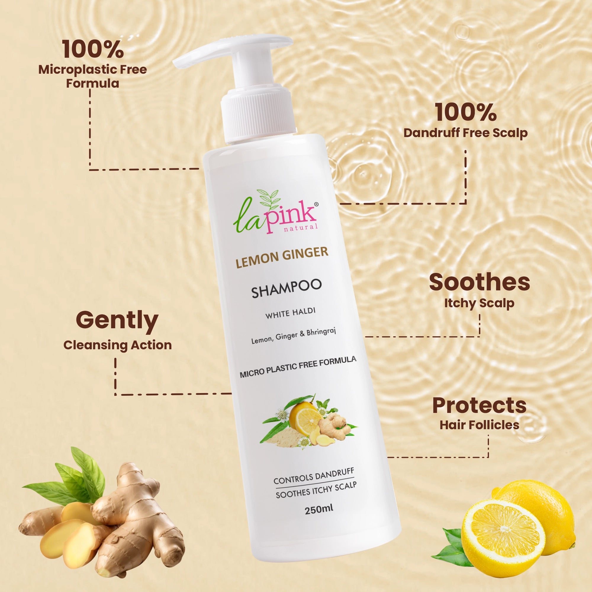 Lemon Ginger Shampoo &amp; Methi Dana Conditioner For Dandruff Free Hair Combo