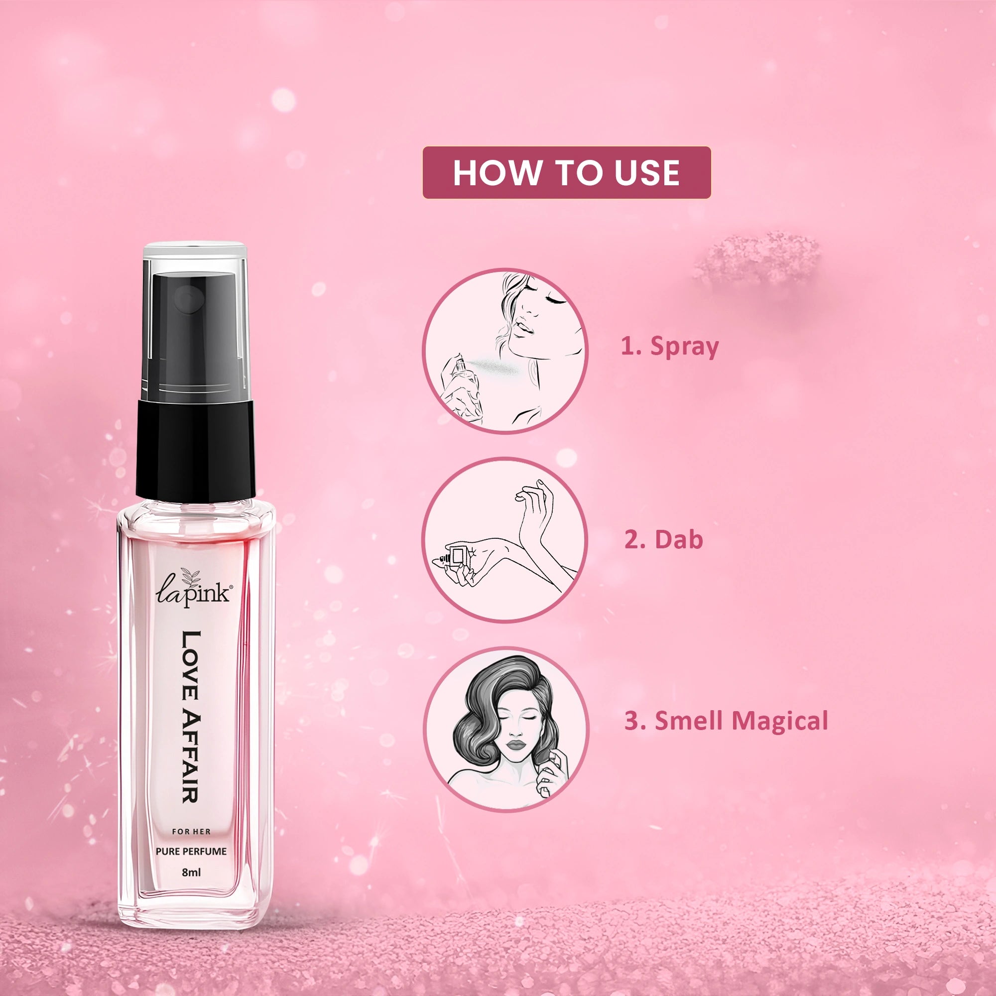 Love Affair French Luxury Pure Perfume for Women - 8ml