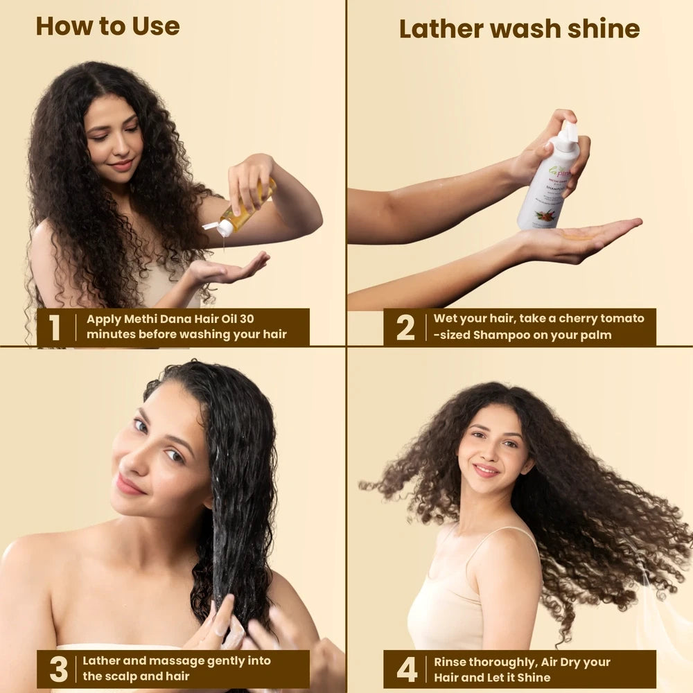 Control Hairfall &amp; Boost Volume with Methi Dana 8-in-1 Shampoo 500 ML