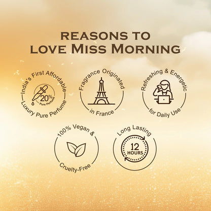 Miss Morning French Luxury Pure Perfume for Women - 100ml