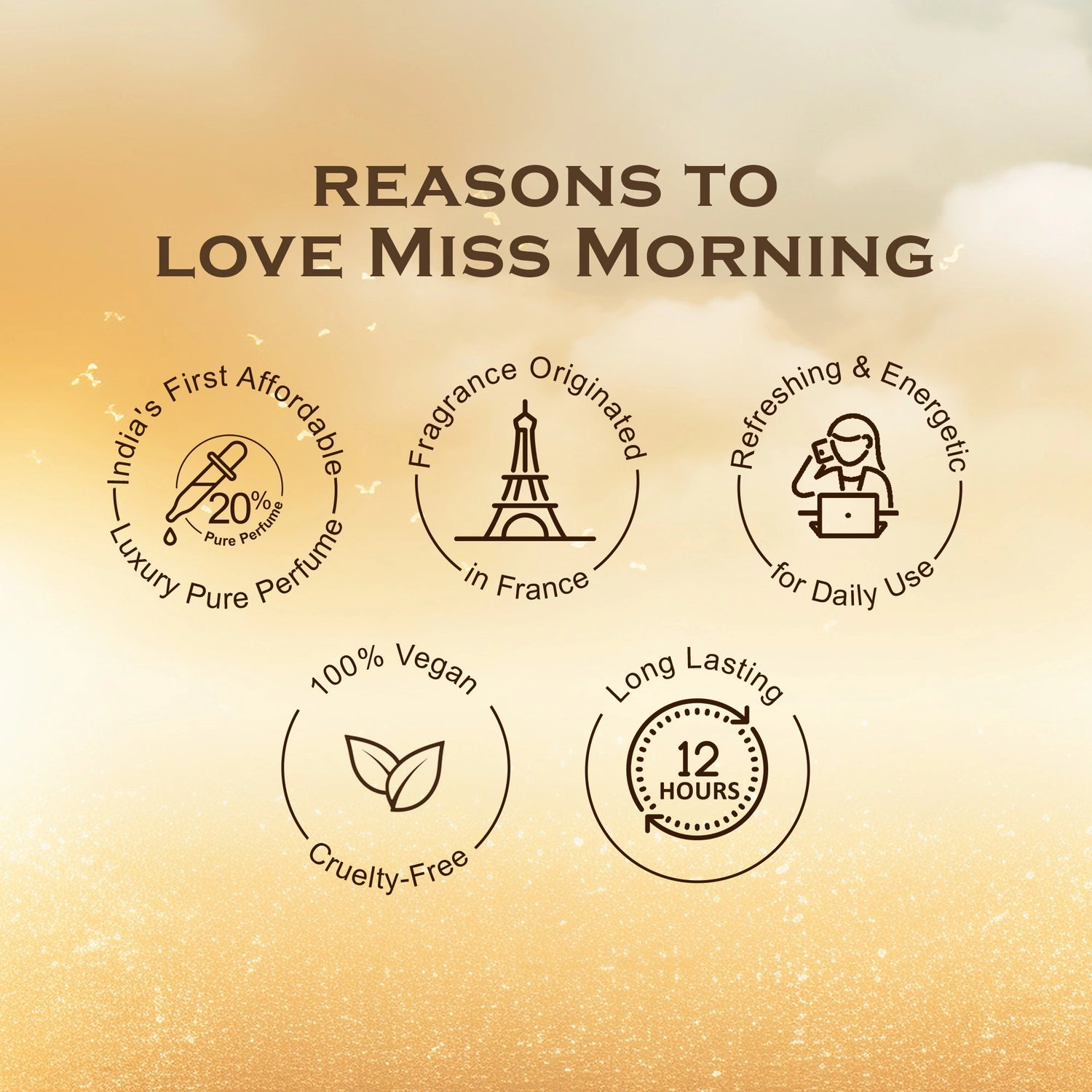 Miss Morning French Luxury Pure Perfume for Women - 8ml