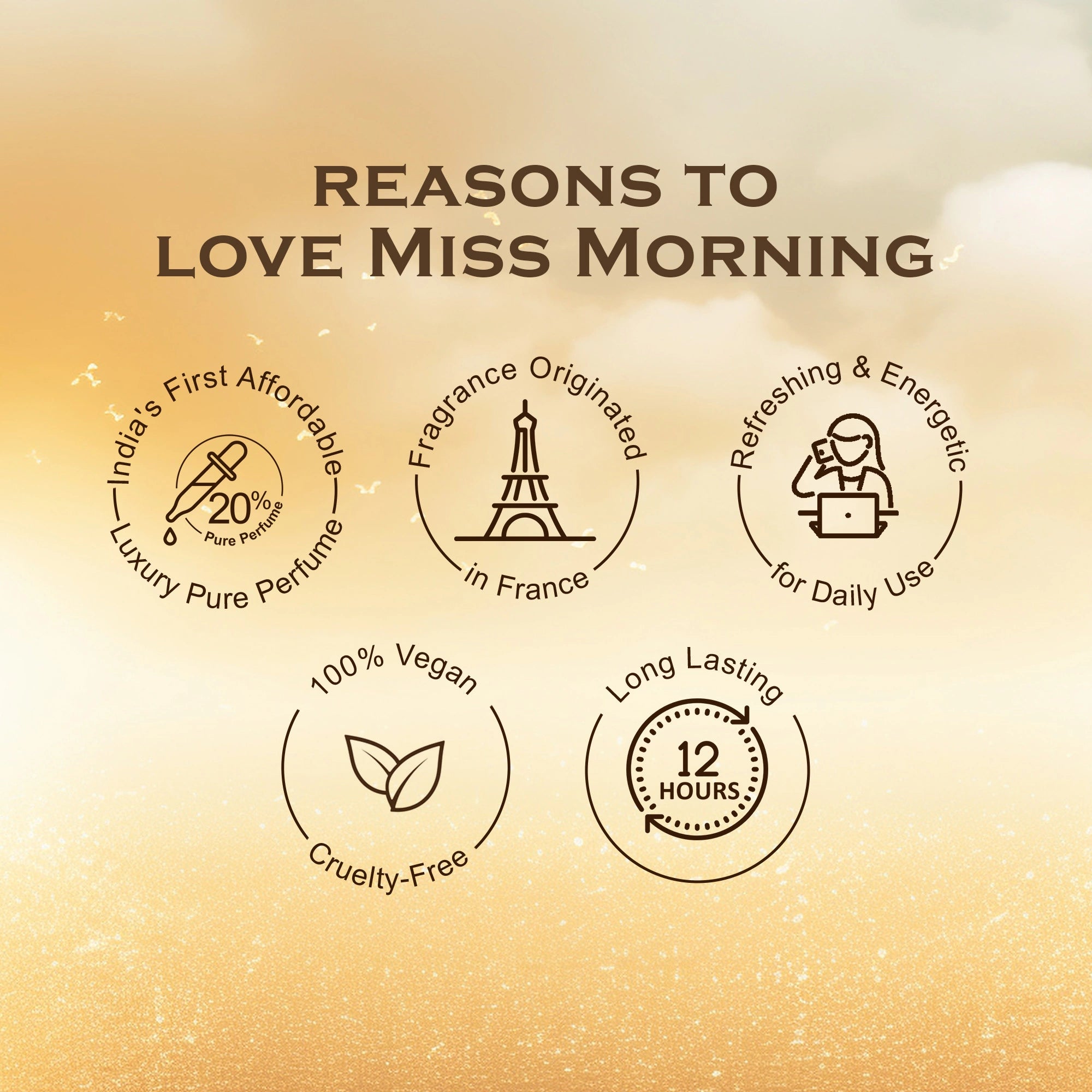 Miss Morning French Luxury Pure Perfume for Women - 8ml