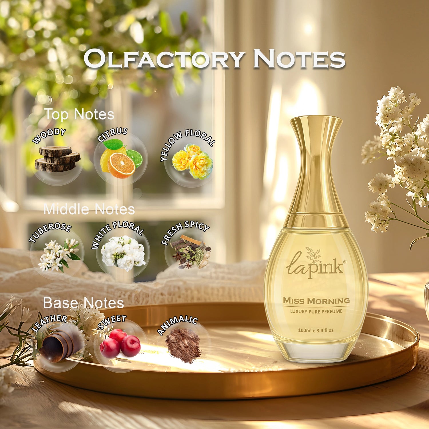 Miss Morning French Luxury Pure Perfume for Women - 100ml