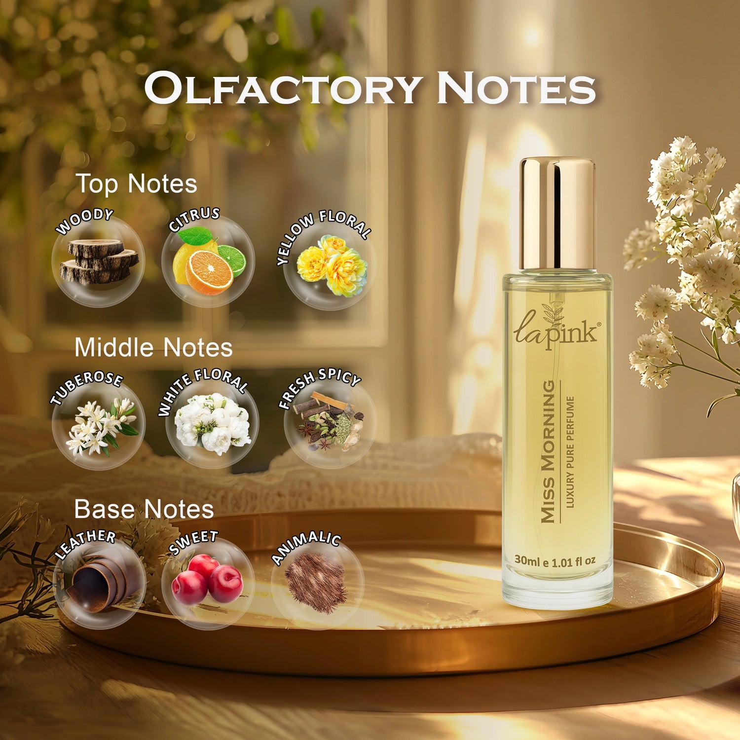 Miss Morning French Luxury Pure Perfume for Women - 30ml