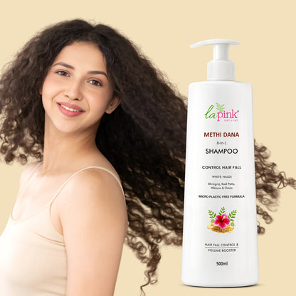 Control Hairfall &amp; Boost Volume with Methi Dana 8-in-1 Shampoo 500 ML