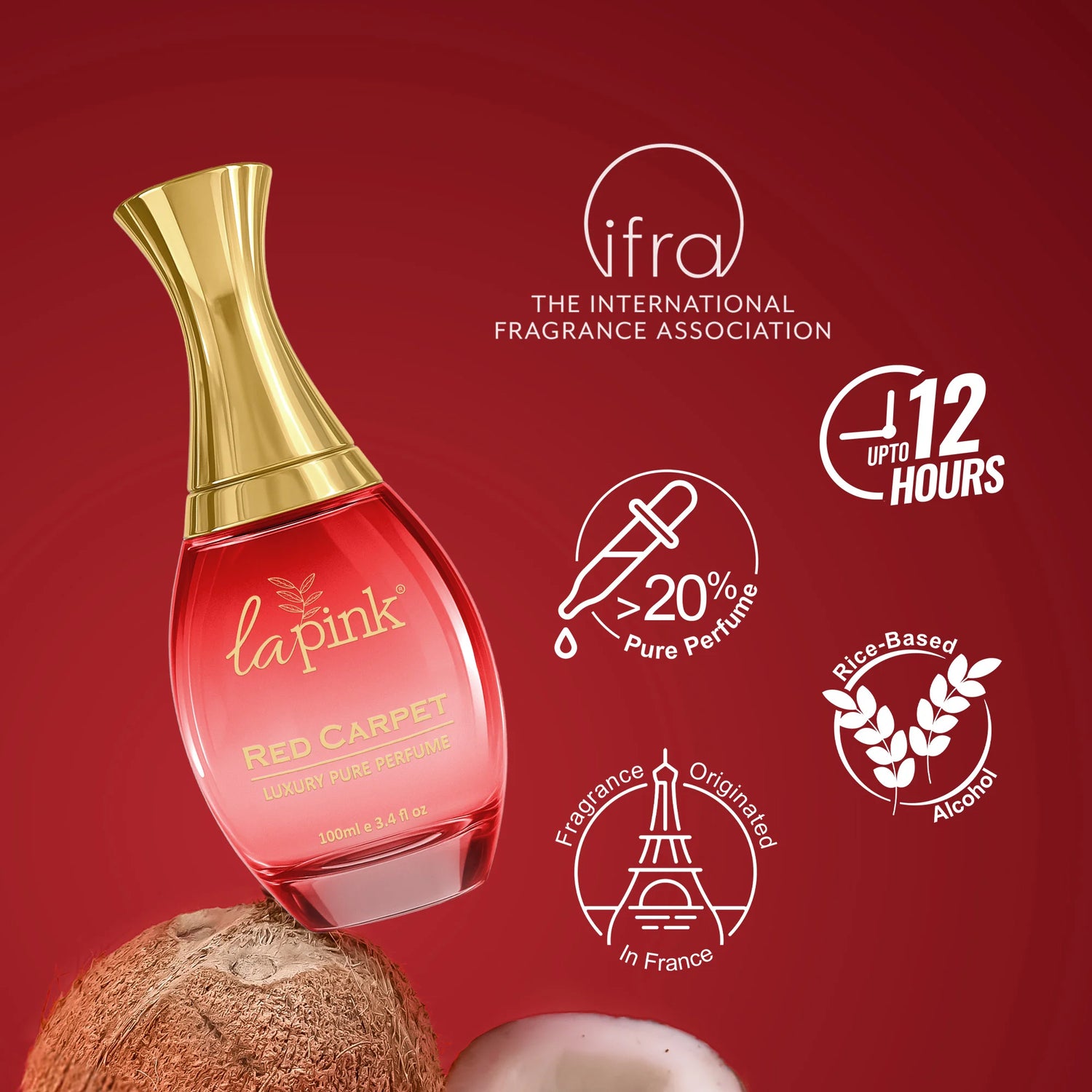 Red Carpet French Luxury Pure Perfume for Women - 100ml