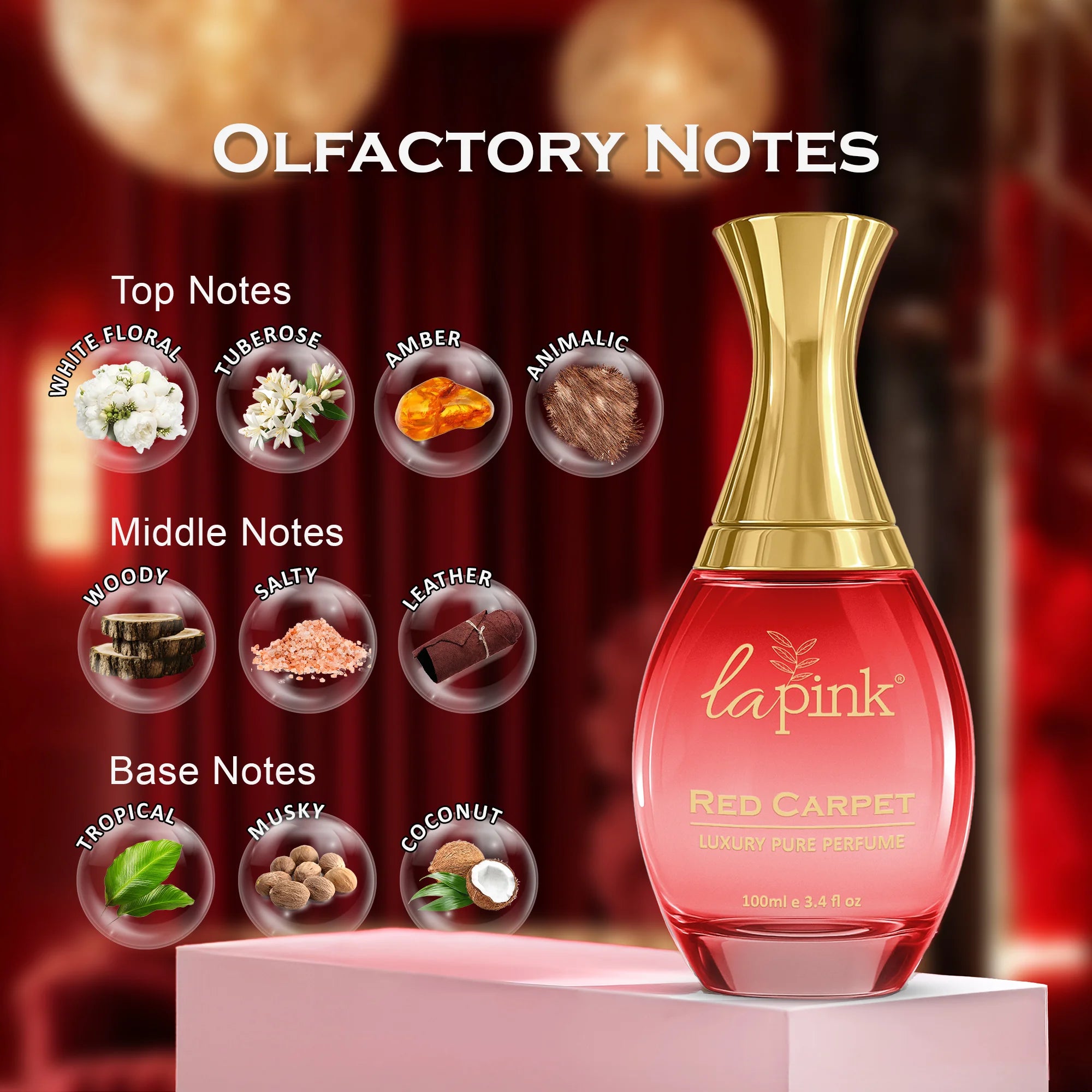 Red Carpet French Luxury Pure Perfume for Women - 100ml