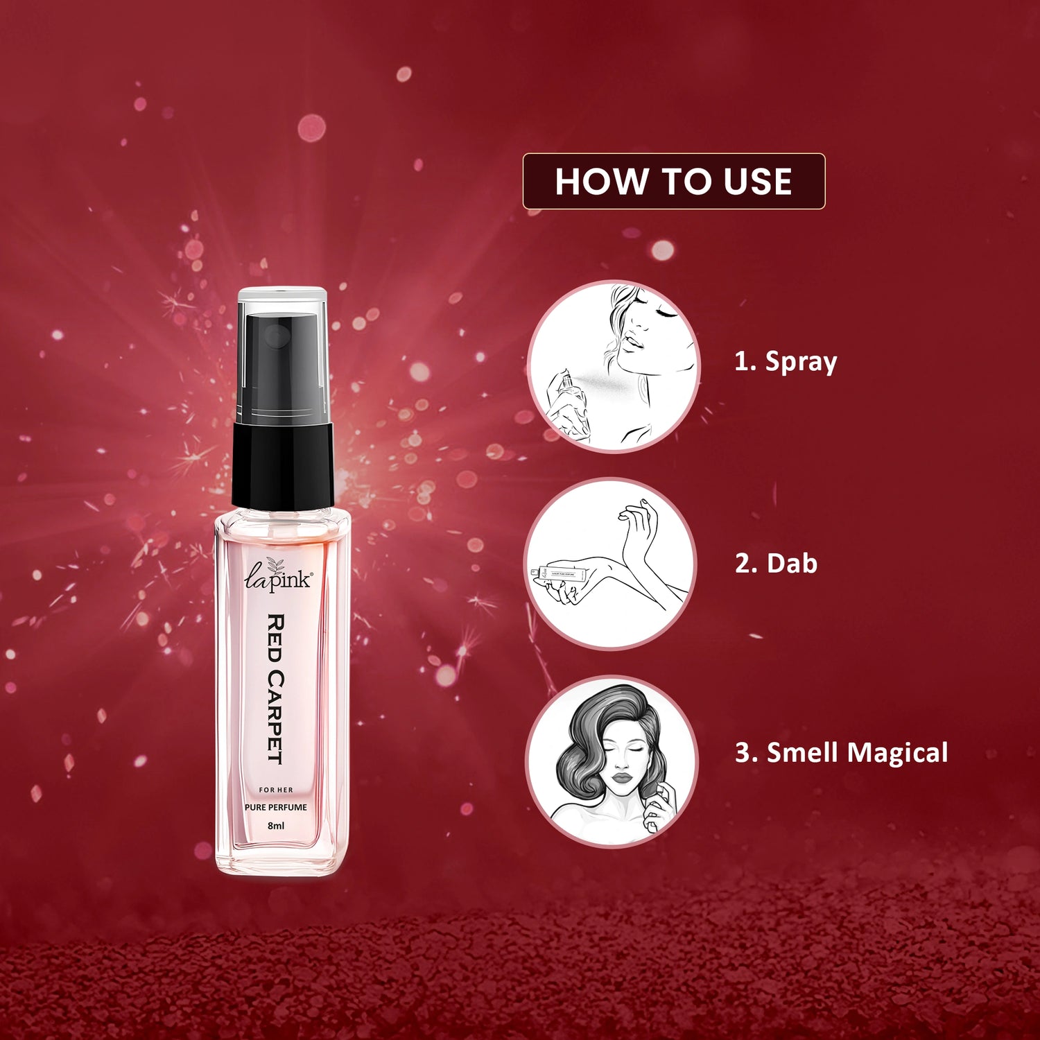 Red Carpet French Luxury Pure Perfume for Women - 8ml