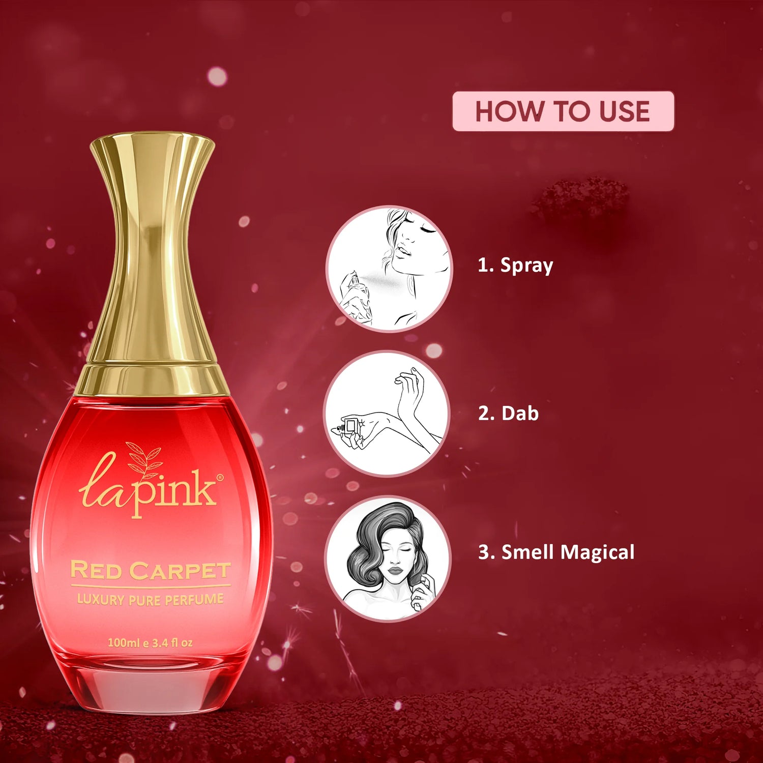 Red Carpet French Luxury Pure Perfume for Women - 100ml