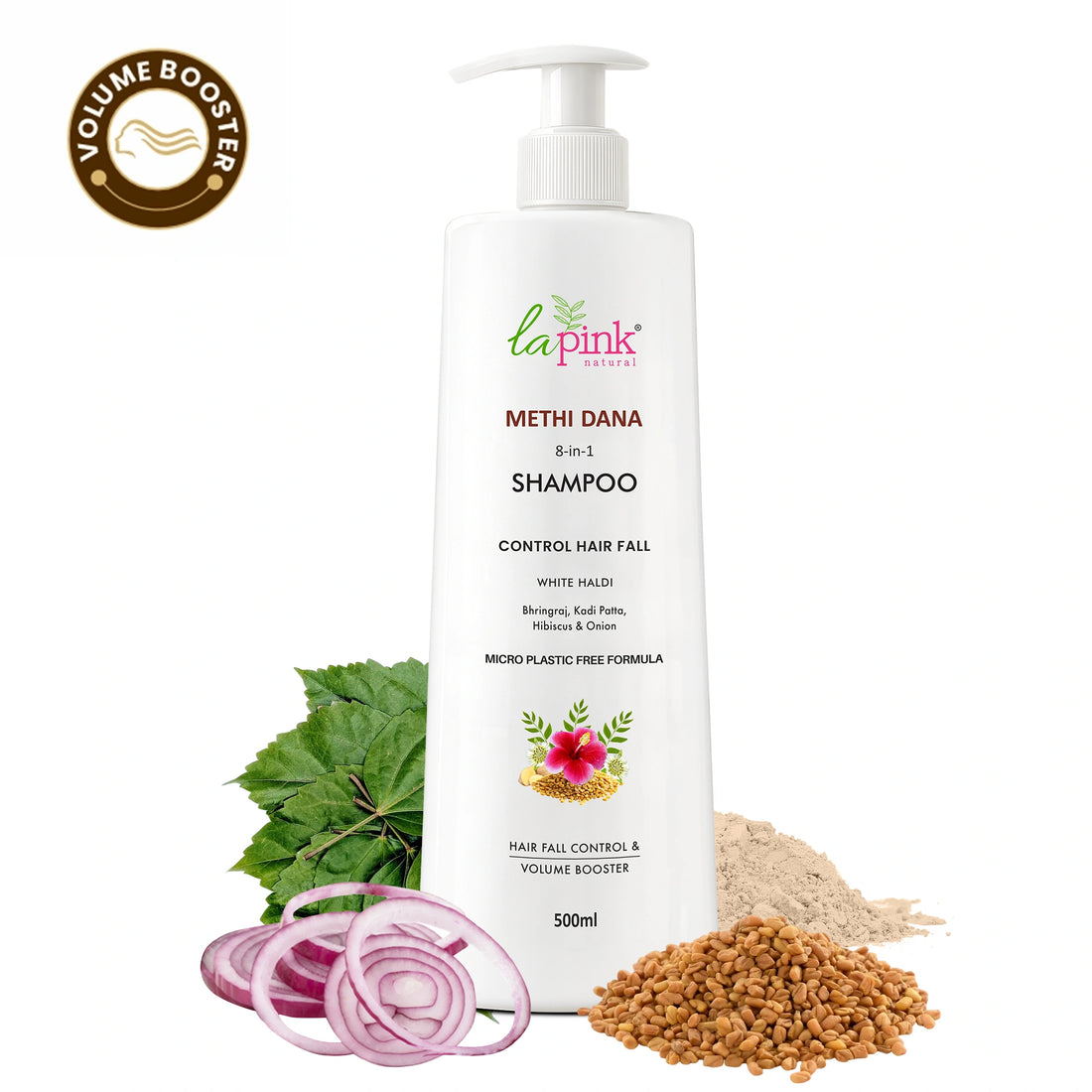 Control Hairfall &amp; Boost Volume with Methi Dana 8-in-1 Shampoo 500 ML