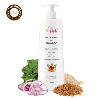 Control Hairfall &amp; Boost Volume with Methi Dana 8-in-1 Shampoo 500 ML