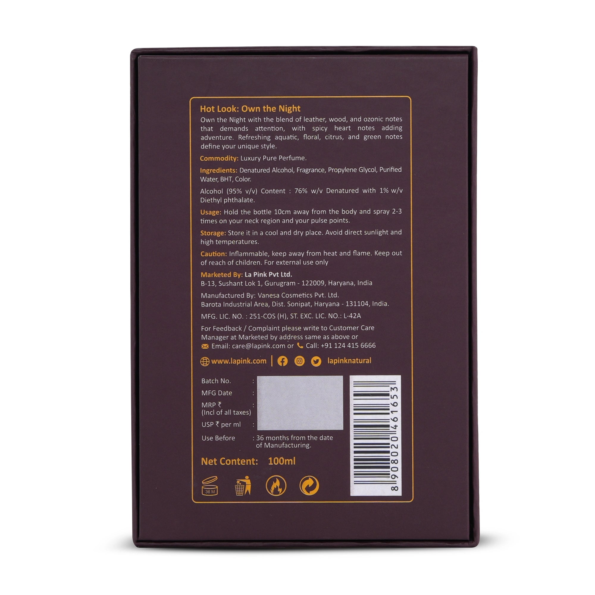 Hot Look French Luxury Pure Perfume for Men - 100ml