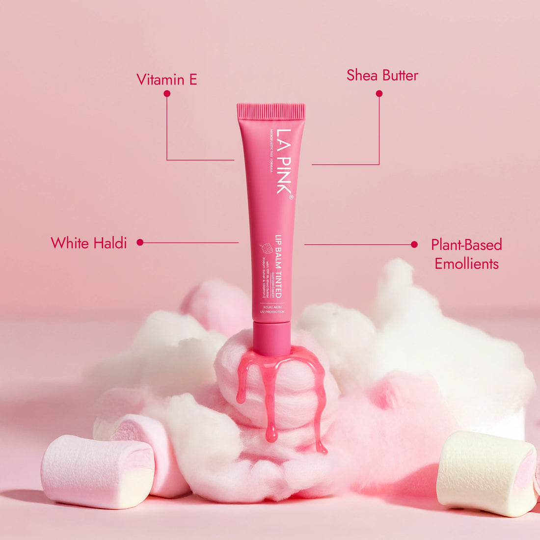 Cotton Candy Lip Balm Tinted with Koic Acid, UV Protection 10gm