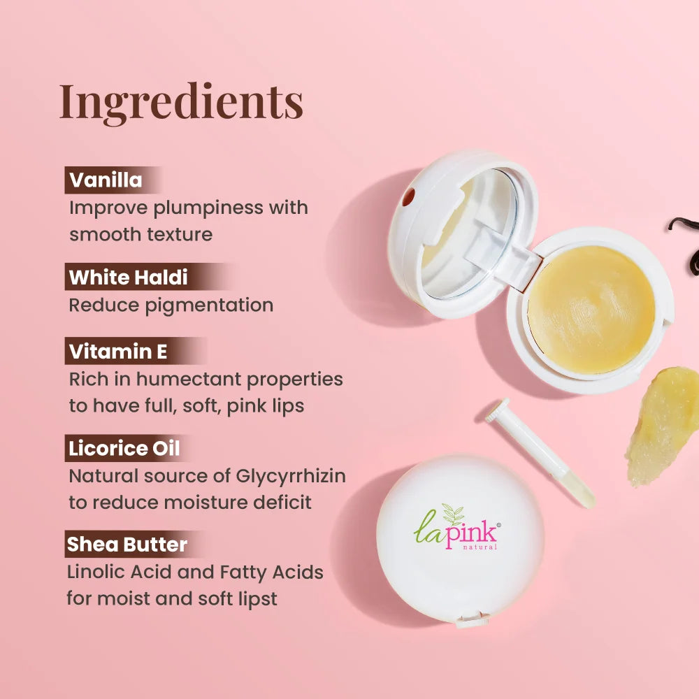 La Pink Vanilla Lip Balm - Deep Nourishment for Soft &amp; Pink Lips