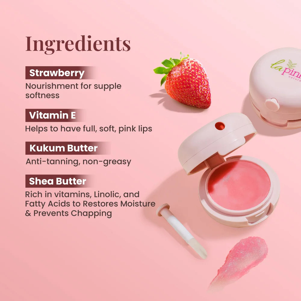 Strawberry Lip Balm for Soft, Pink &amp; Hydrated Lips
