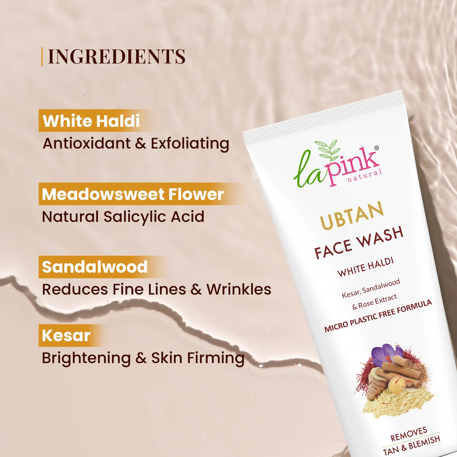 Ubtan Soap Free Face Wash for Tan Removal
