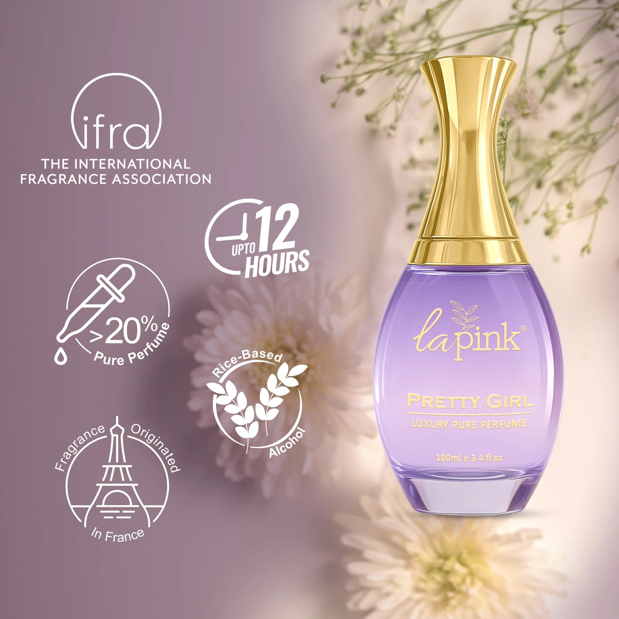 Pretty Girl French Luxury Pure Perfume for Women - 100ml